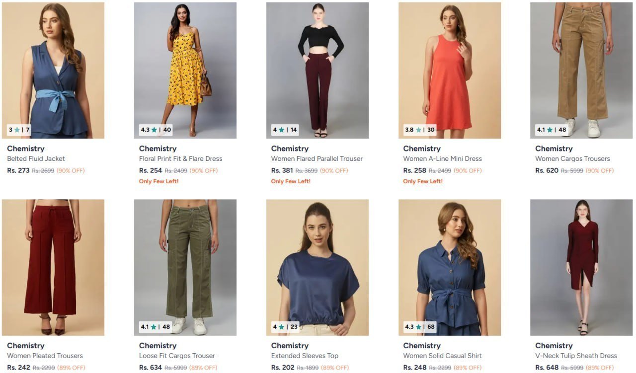 Myntra 90 On Chemistry Women Clothing