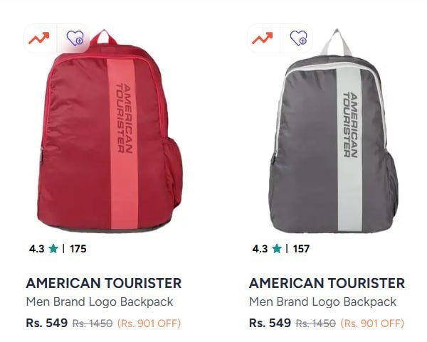 Myntra American Tourister Backpacks Starting At 549