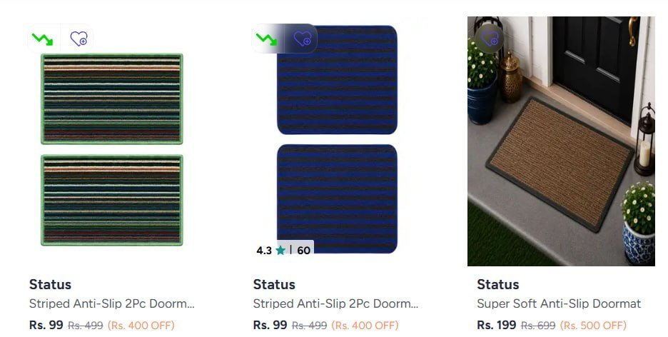 Myntra Anti Skid Rain Friendly Doormats Under