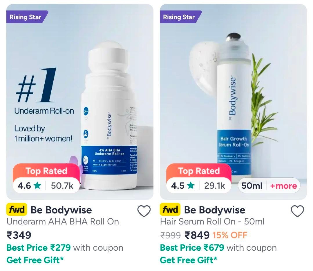 Myntra Be Bodywise 60 Mini Sa Bodywash And Ur