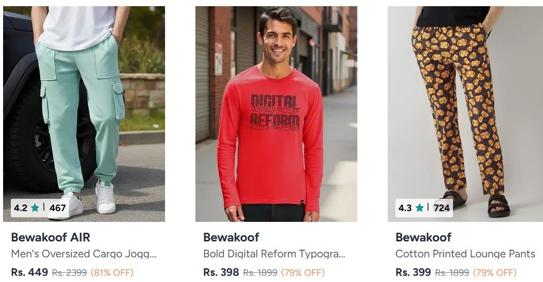 Myntra Bewakoof Clothing - Up To 82 Offmen S Clothing Women S - myntra deals today india