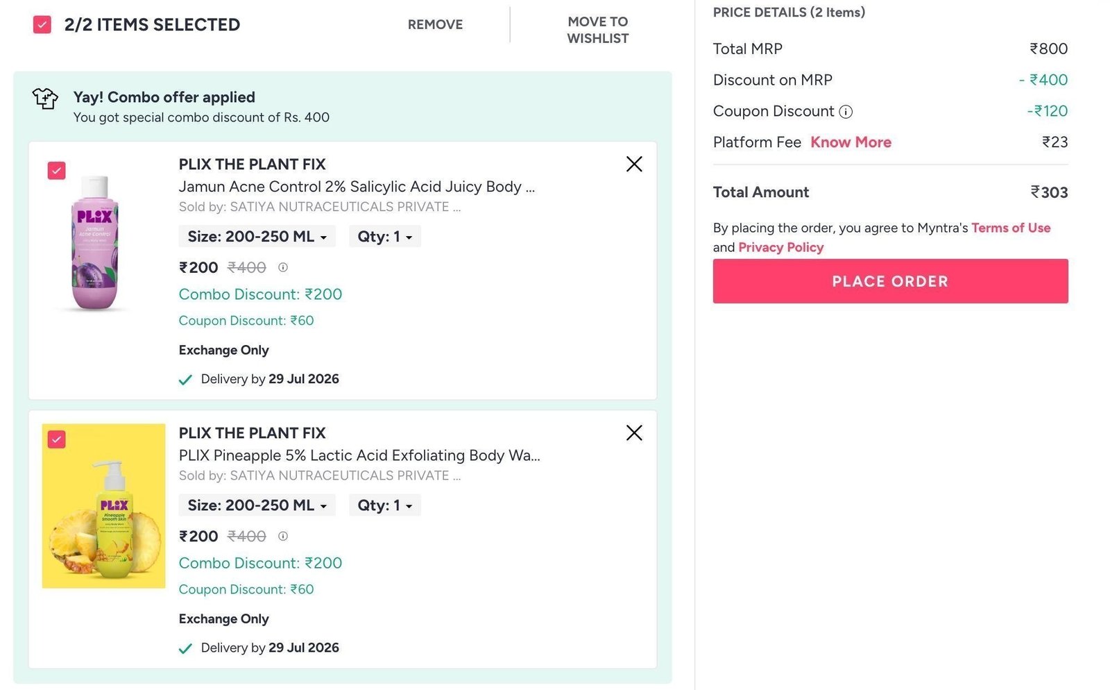 Myntra Buy 1 Get 1 On Plix Beauty Extra 25 Ad