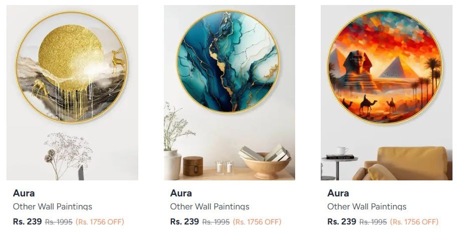 Myntra Buy Aura Wall Art Starting At Rs 239 -