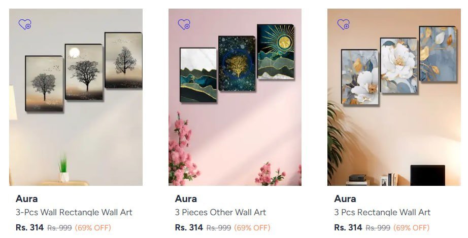 Myntra Buy Aura Wall Art Starting At Rs314 -
