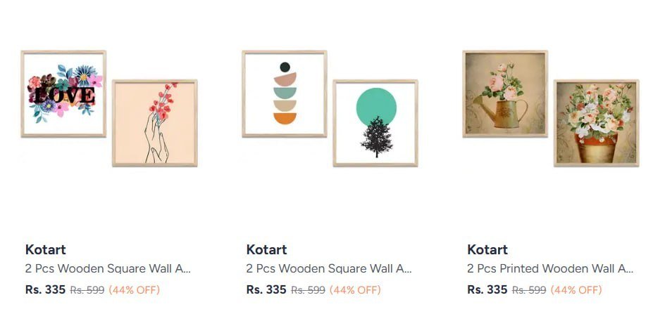 Myntra Buy Kotart Wall Art Starting At Rs 335