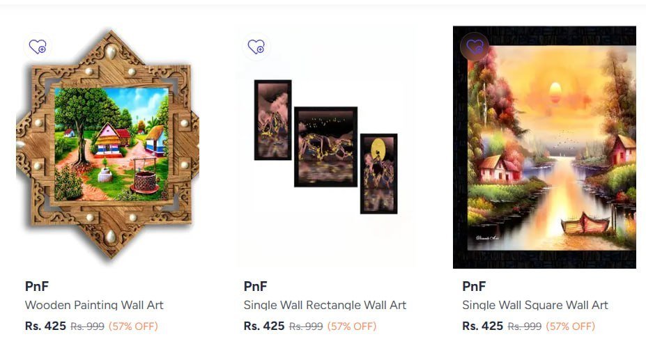 Myntra Buy Pnf Wall Art Starting At Rs 422 -