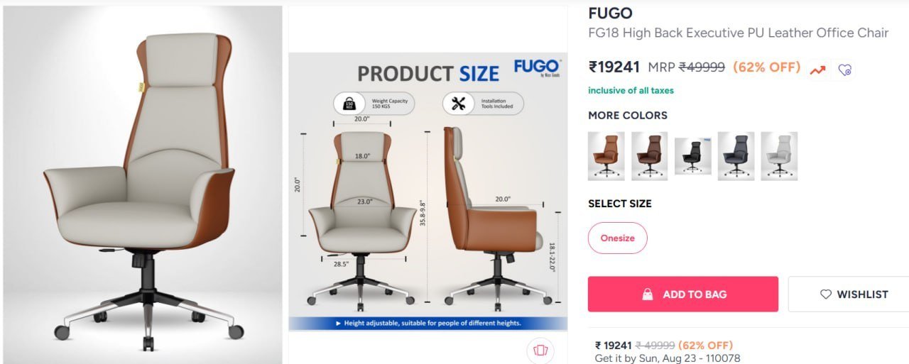Myntra Buy Study Chair Starting At 6058 -