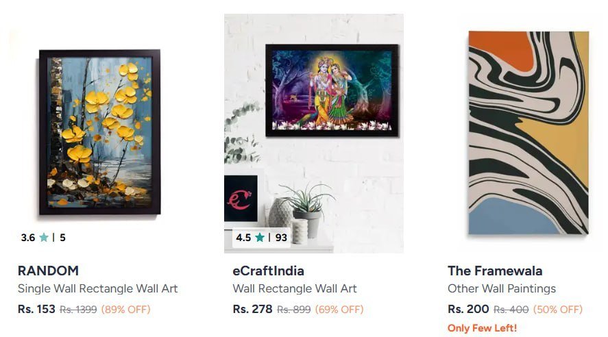 Myntra Buy Wall Art Starting At 153 -