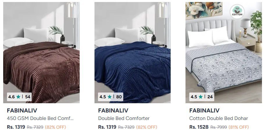 Myntra Clearance Sale Fabinaliv Blankets At 7