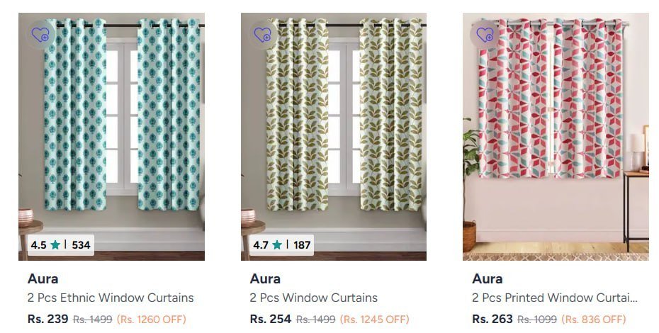 Myntra Curtains And Sheer Under 500 - Additional C