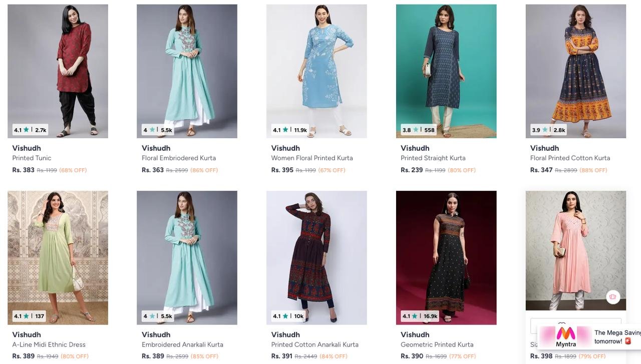 Myntra Fashion Loot Starting From Just 199 Ma