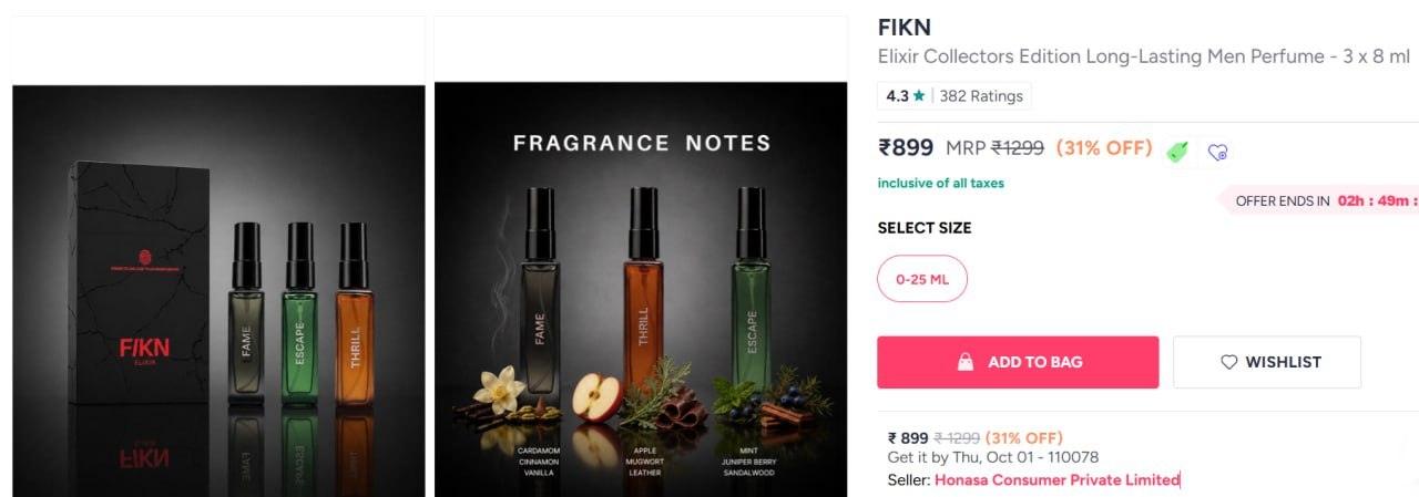 Myntra Fikn Crazy Pack Of 3 Elixir Just 899 S