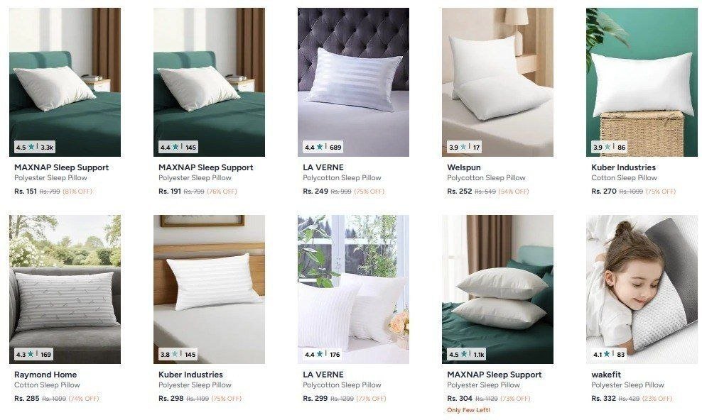 Myntra Fitted Bedsheets Starting 199 Min 60 On Bath Towels Sleep Pillow