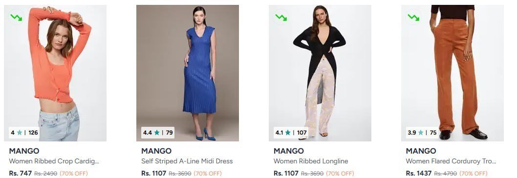 Myntra Flat 70 - Mango Clothing For Women