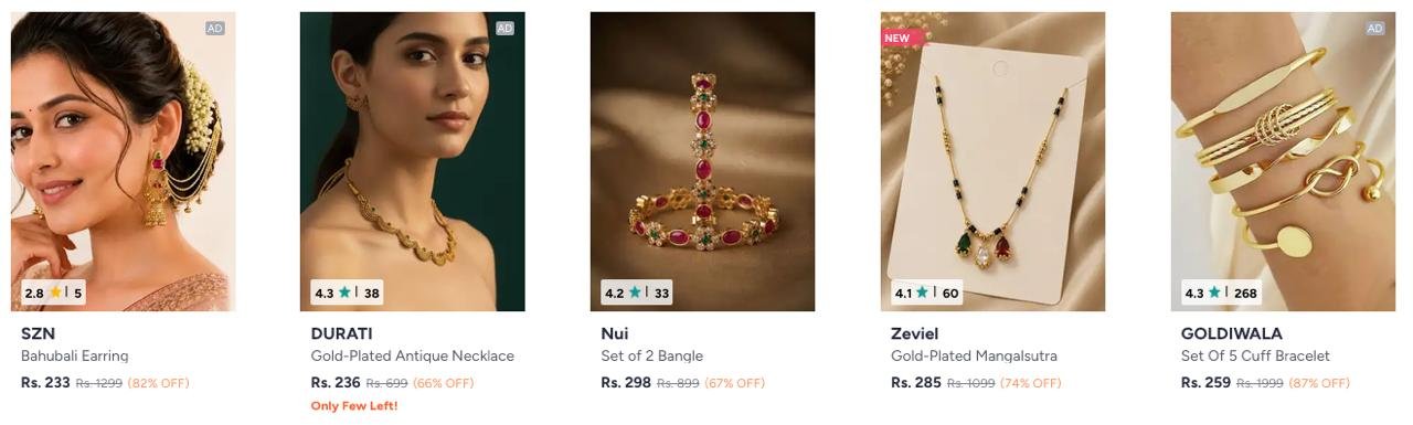 Myntra Fwd Jewellery Sale Starting From Just 99 Go