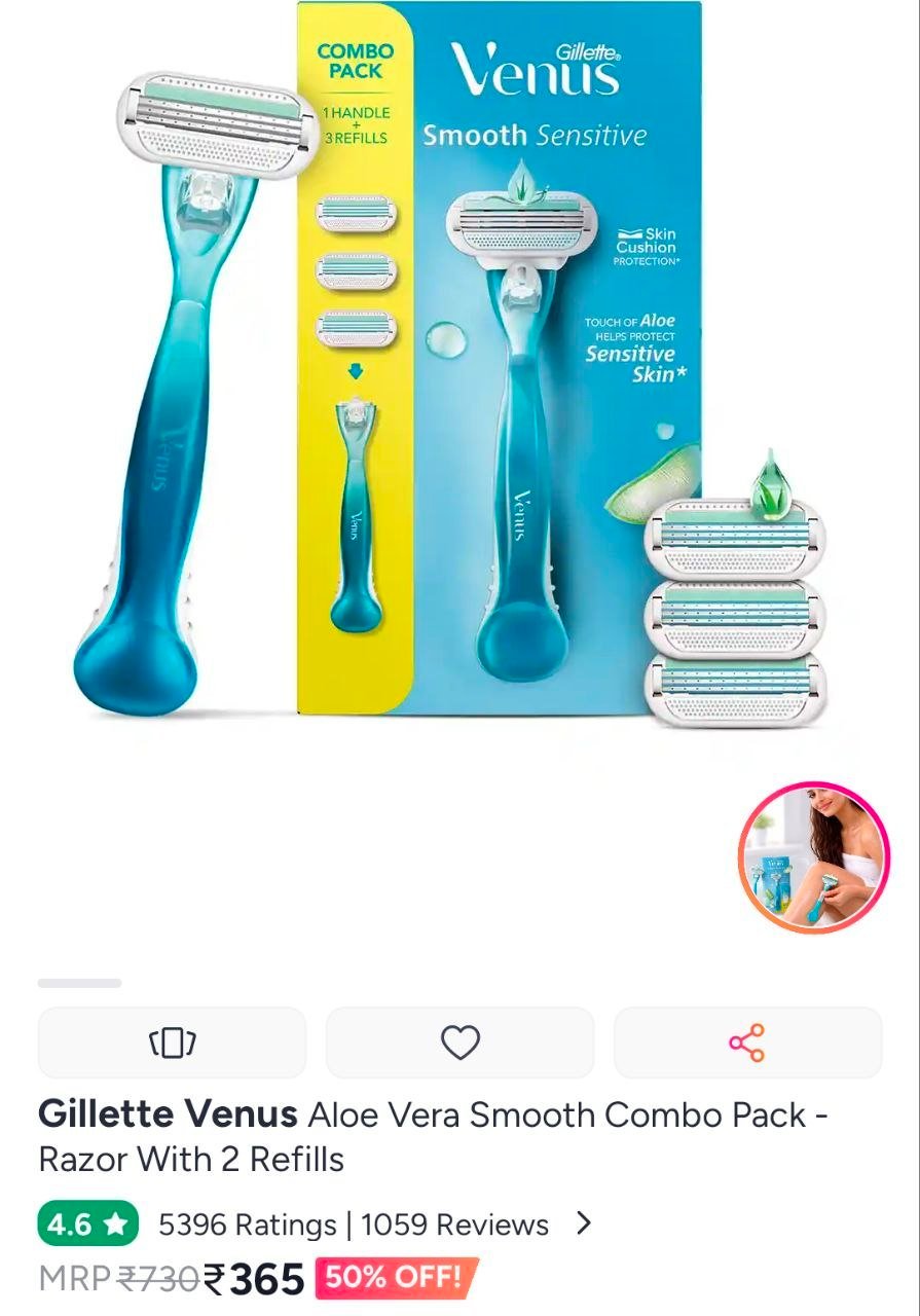 Myntra Gillete Venus Razor 50
