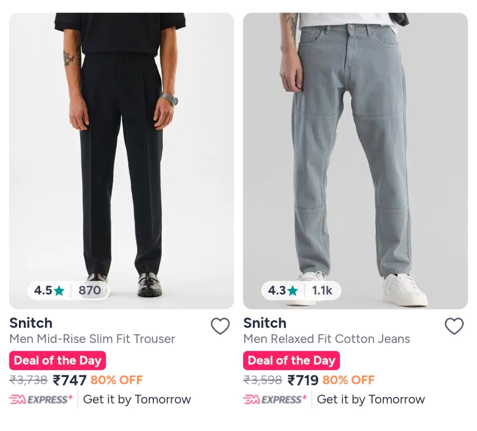 Myntra Grab 80 On Snitch Clothing