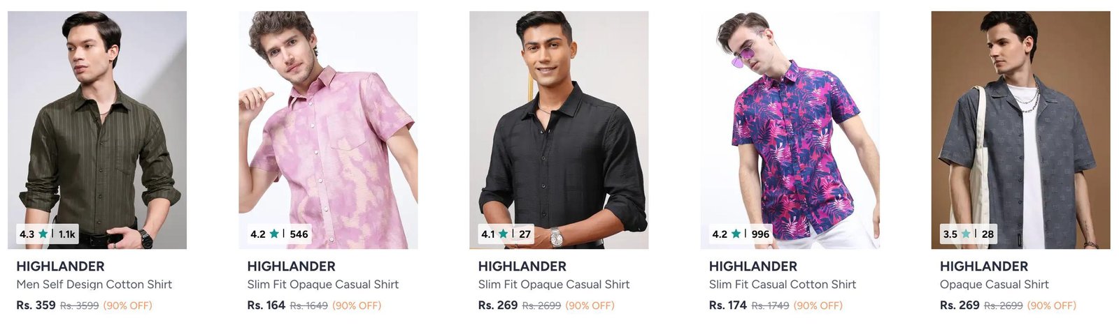 Myntra Grab 90 On Highlander Clothing