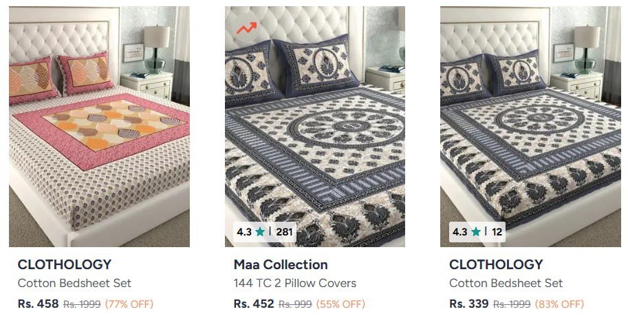 Myntra Jaipuri Bedsheets Under 499doormats Un