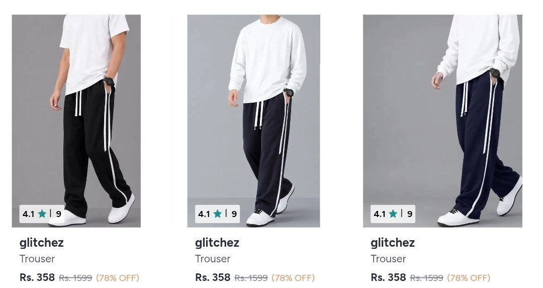 Myntra Jeans 299men Women Cargo Trousers 299men Wo