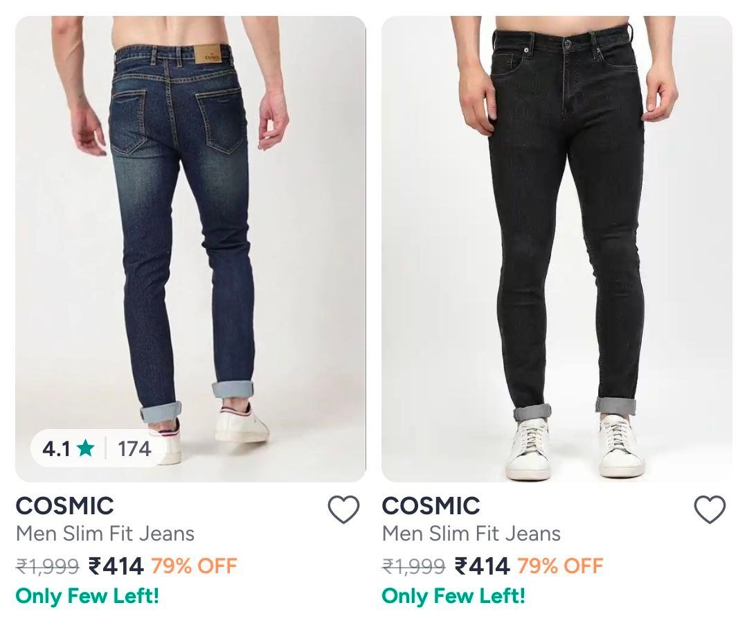 Myntra Jeans Starts 414 Men Women