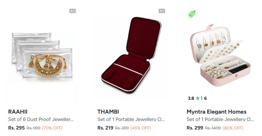 Myntra Jewellery Organisers Under 299