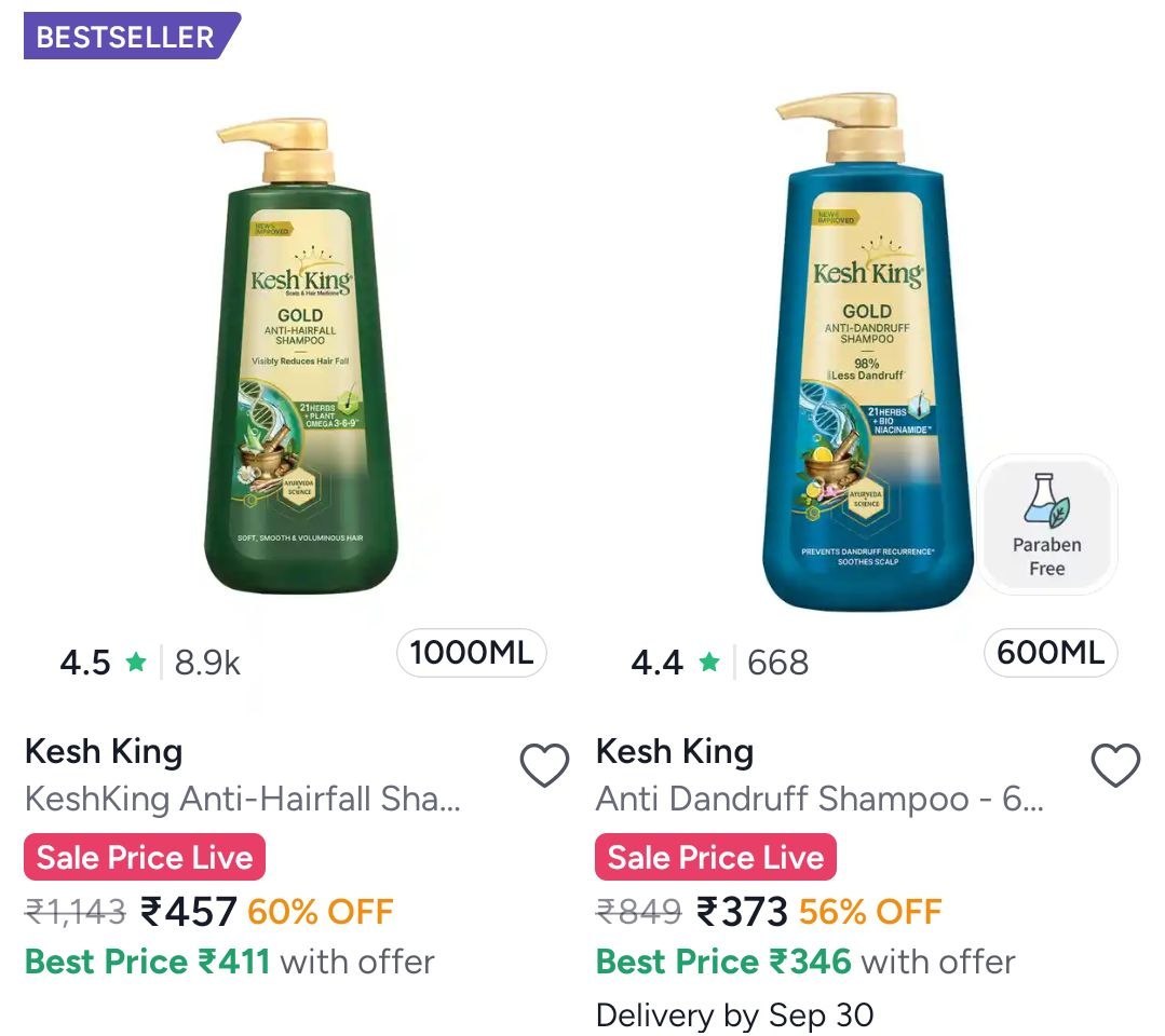 Myntra Kesh King Shampoo And Hair Oil 60
