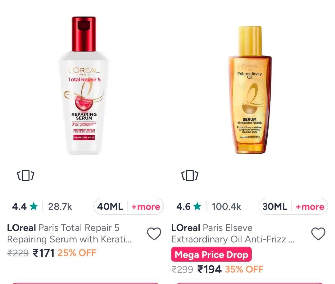 Myntra L Oreal Hair Serum Starting Just 171 L