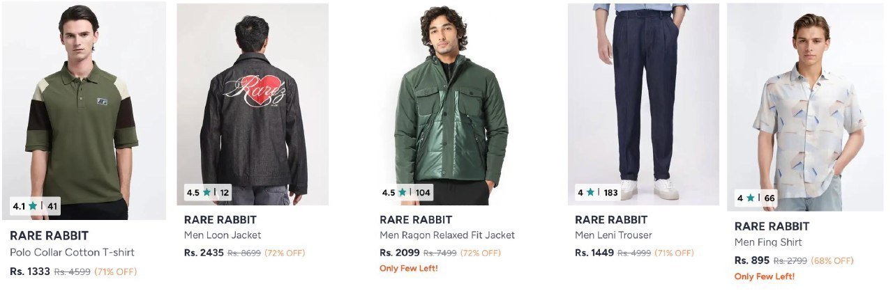 Myntra Loot 72 On Rare Rabbit Clothing Tshirt