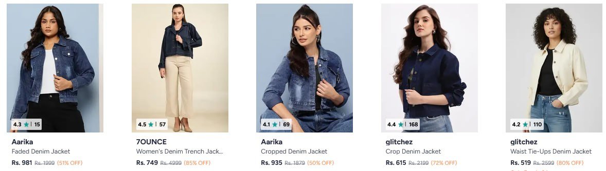 Myntra Loot Fwd Genz Collection Denim Jackets