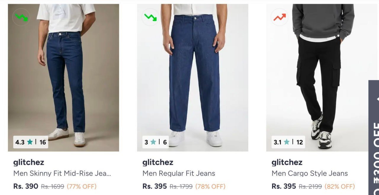 Myntra Loot Glitchez Jeans Starting From Rs 390