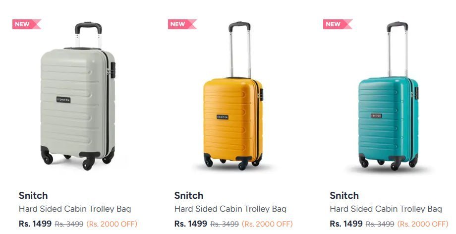 Myntra Loot Snitch Luggage Starts 1499 Small 