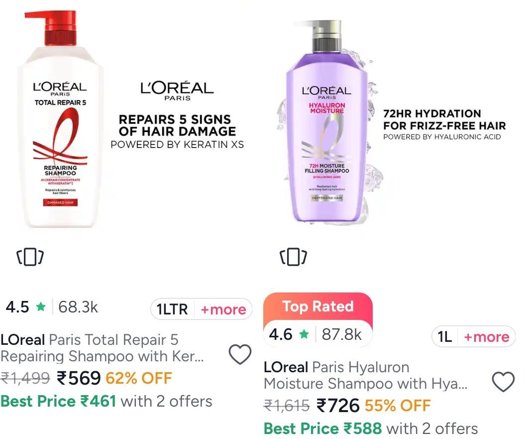 Myntra Loral Maybelline And Garnier 40 - 65 Offlin