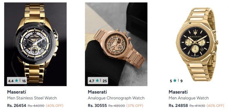 Myntra Maserati 40 Offarmani Exchange 30-50