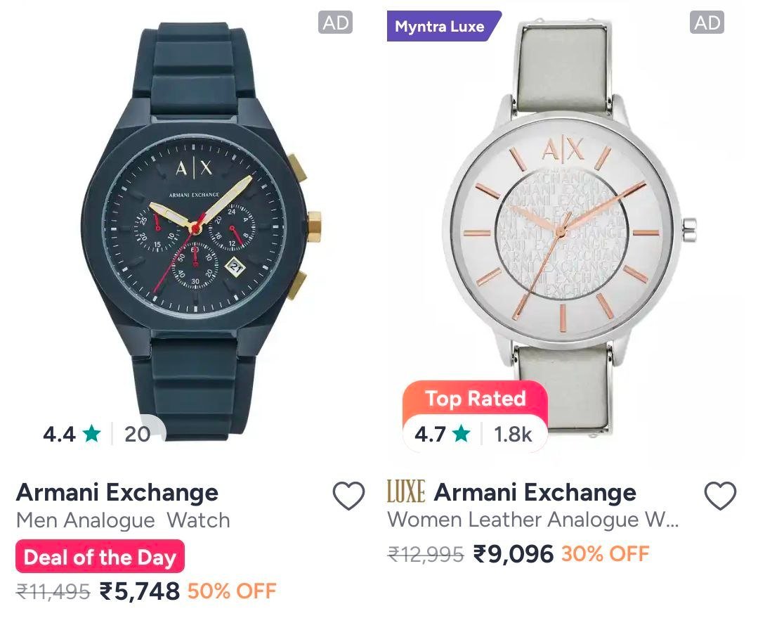 Myntra Maserati 45 Offarmani Exchange 30-50