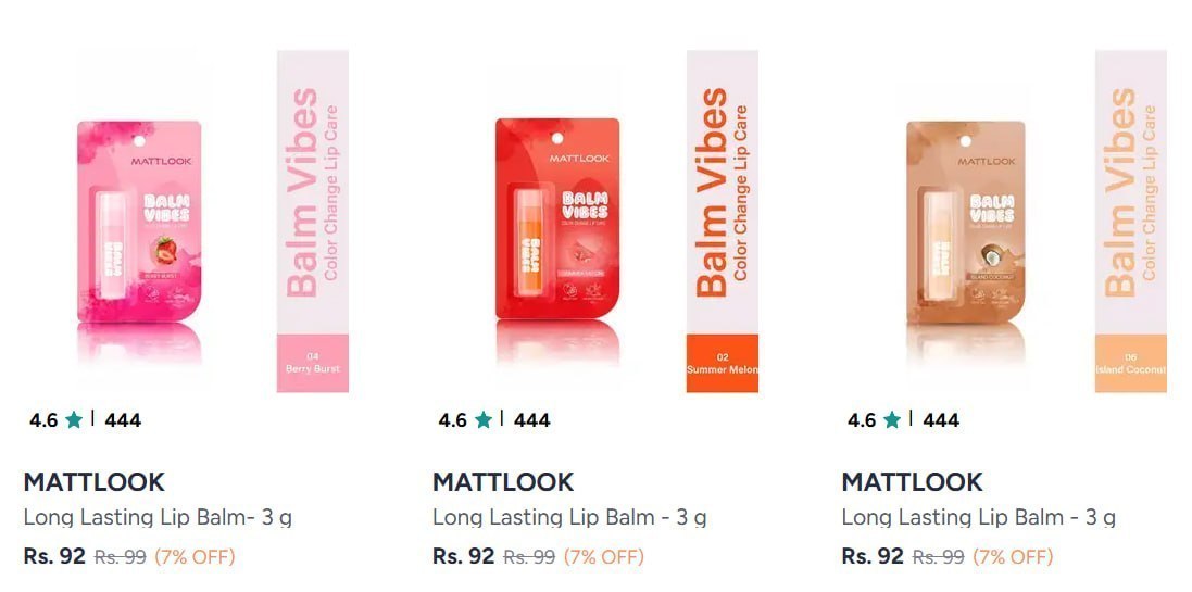Myntra Mattlook Lip Balm Starting From 92