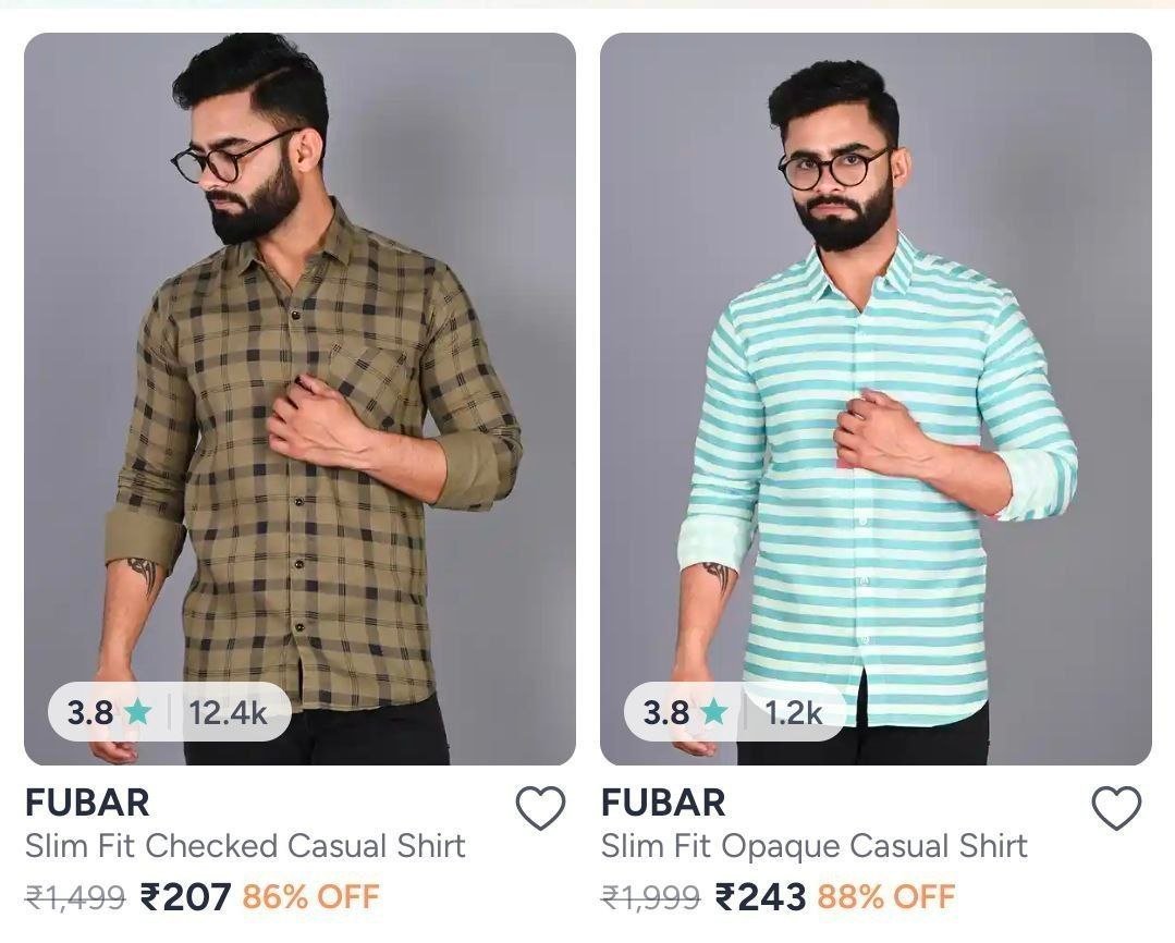 Myntra Mega Fashion Deals Shirts Starting Fro