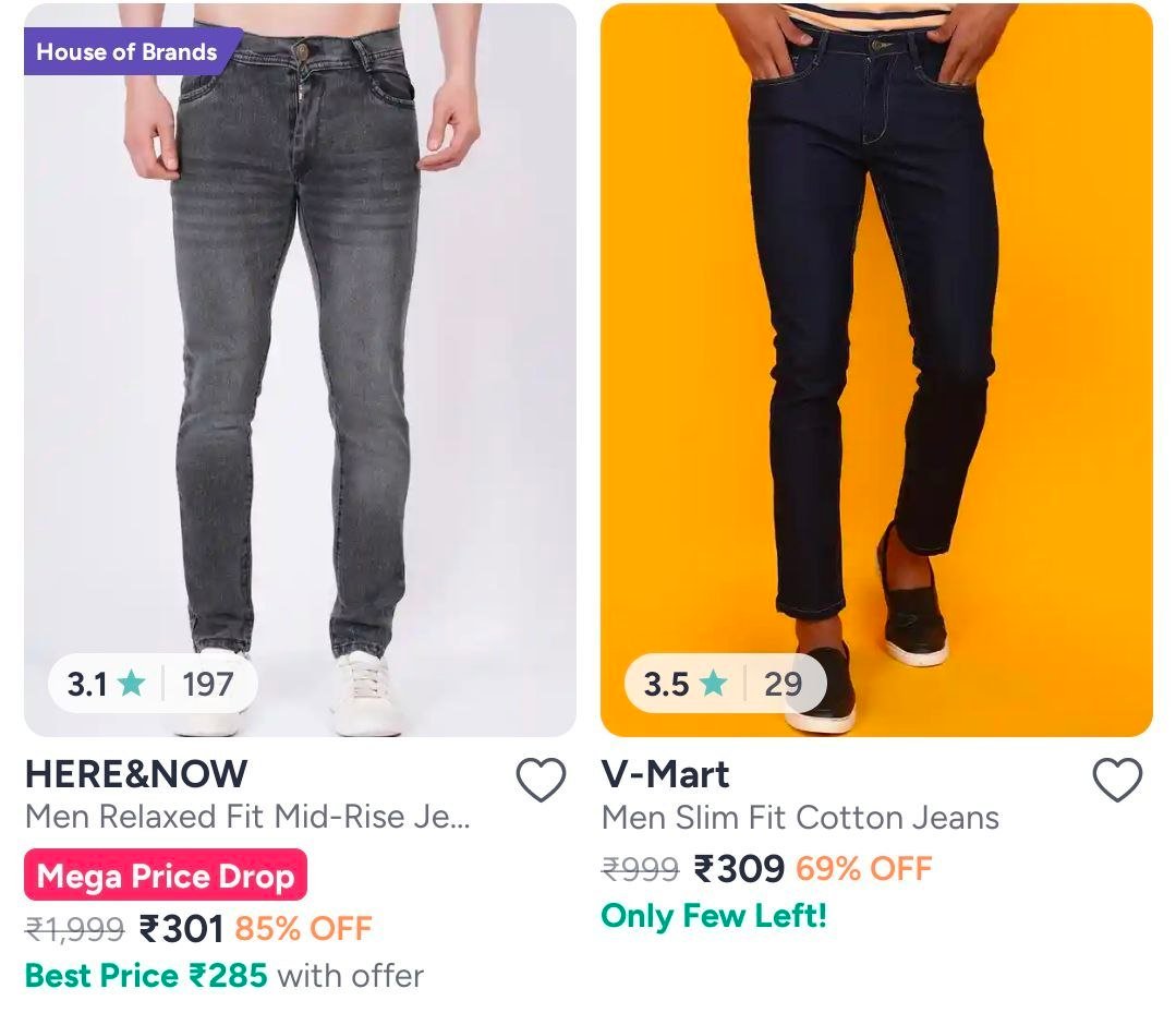 Myntra Men Jeans Starts 301women
