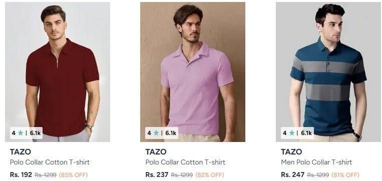 Myntra Men Polo Collar T- Shirts Starting From 192