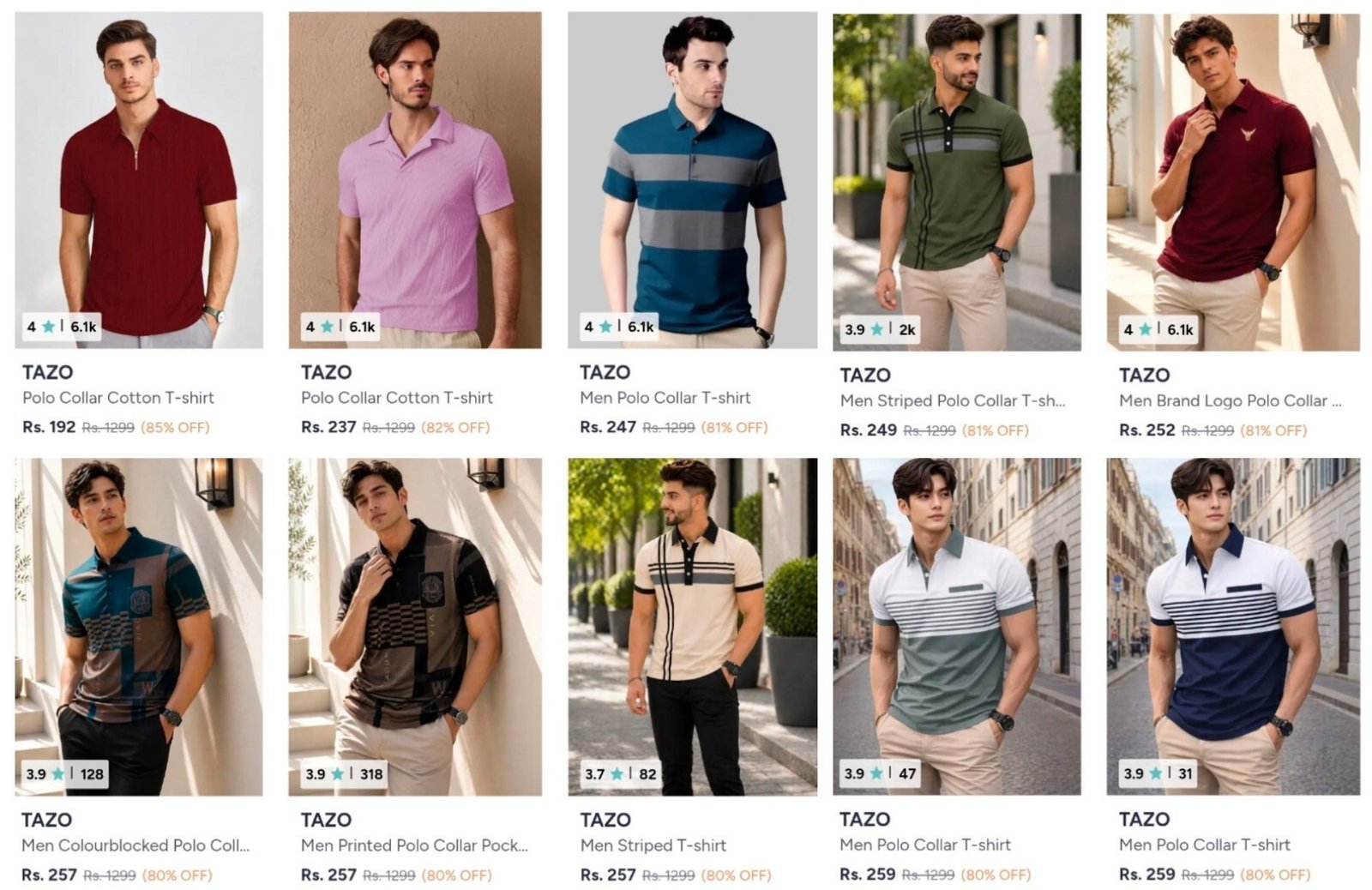 Myntra Men Polo T-shirt From 192