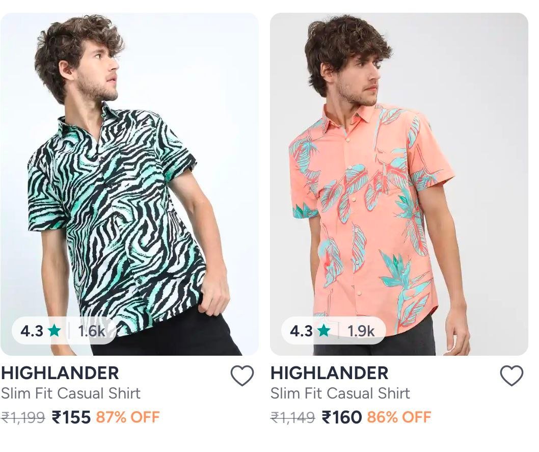 Myntra Men S Casual Shirt Starts Rs 155master