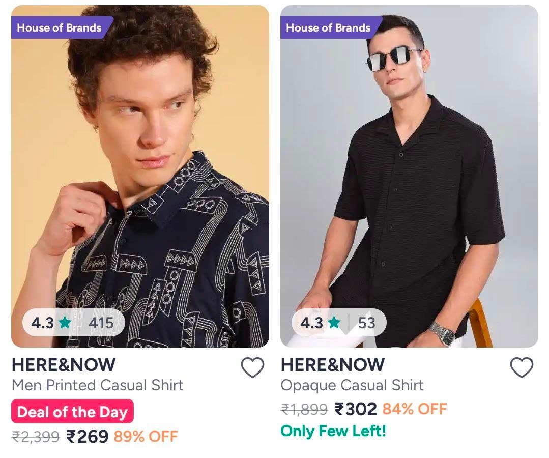 Myntra Men S Casual Shirt Starts Rs 199master