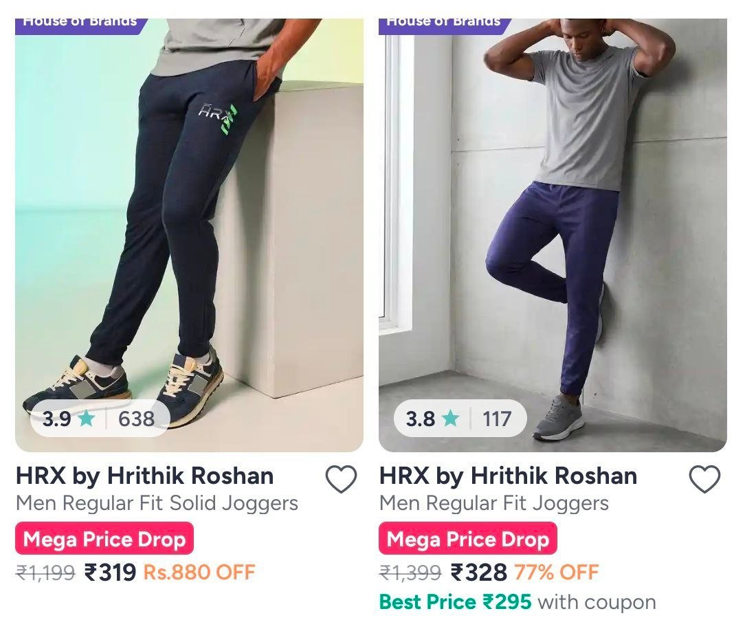 Myntra Min 70 On Hrx Men S Clothing Trackpant