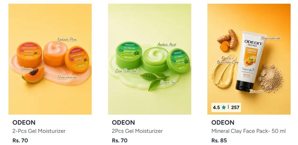 Myntra Odeon Skin Care Combo Starting From 70