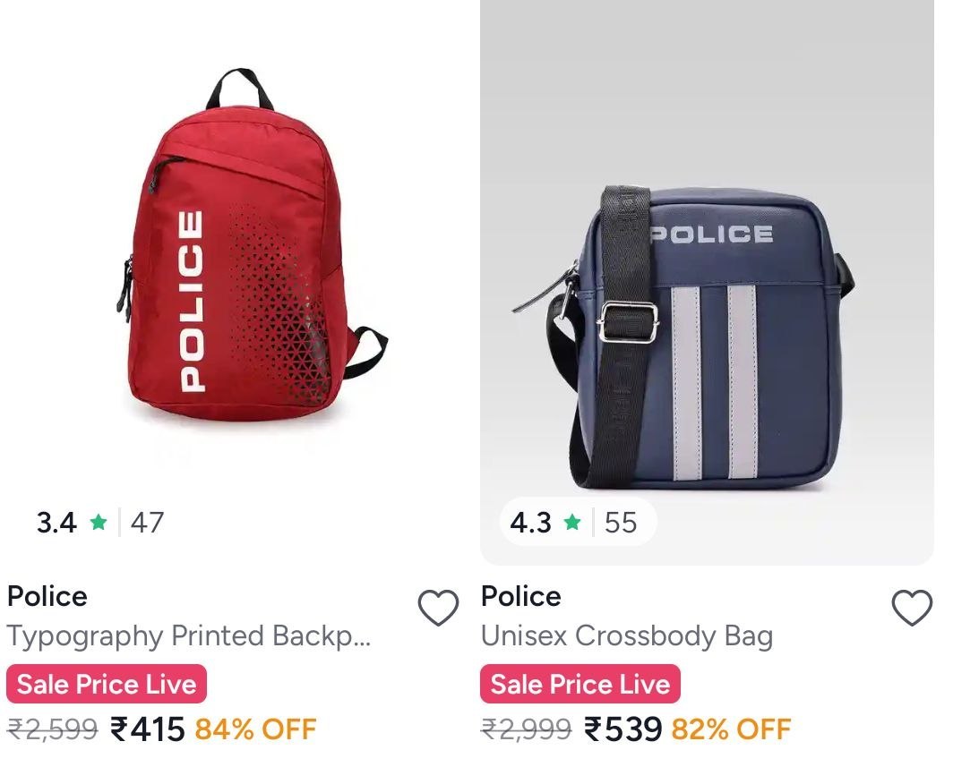 Myntra Police Backpack Trolley Many More At H