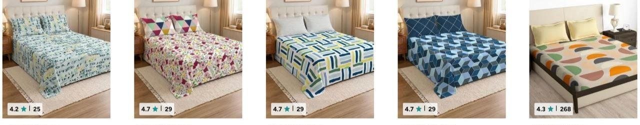 Myntra Premium Double Bedsheet Starts 499 Bes
