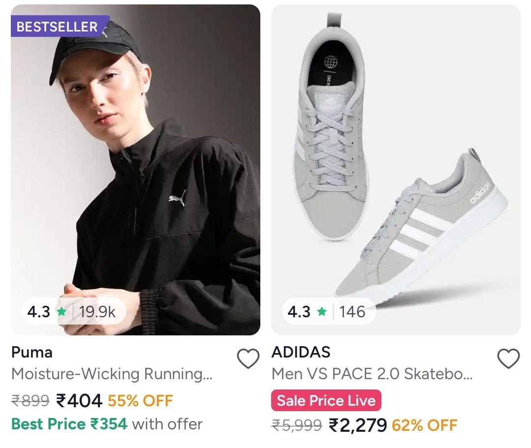 Myntra Puma Adidas Asics 65 Offlimited Units Onlyb