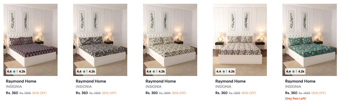 Myntra Raymond Home Bedsheet Sale Raymond Hom
