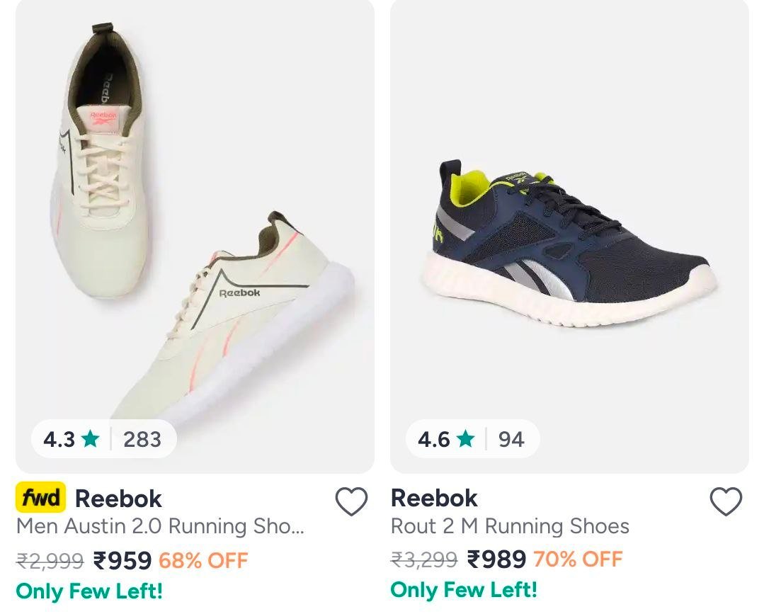 Myntra Reebok Men S Shoes Starts At 959