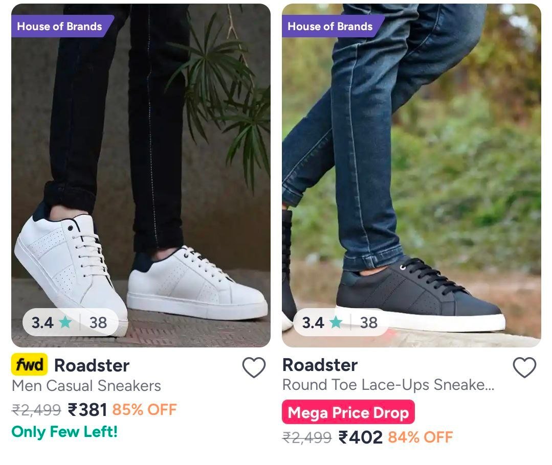 Myntra Roadster Casual Shoes Starts 381 Men Women